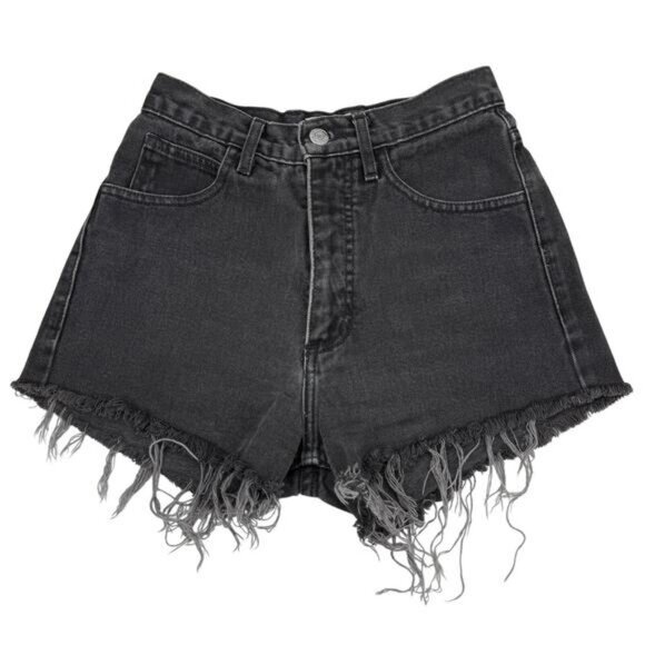 GUESS Vintage High Rise Cut Off Denim Shorts Size 27 Made In USA - Picture 2 of 6